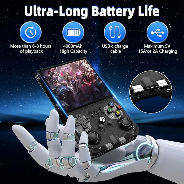 Handheld Game Console – 4" IPS Screen, 18,000+ Classics, 64GB, 10-Hour Battery