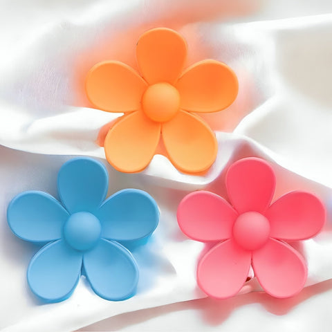 Flower Claw Hairclips - Pack Of 3